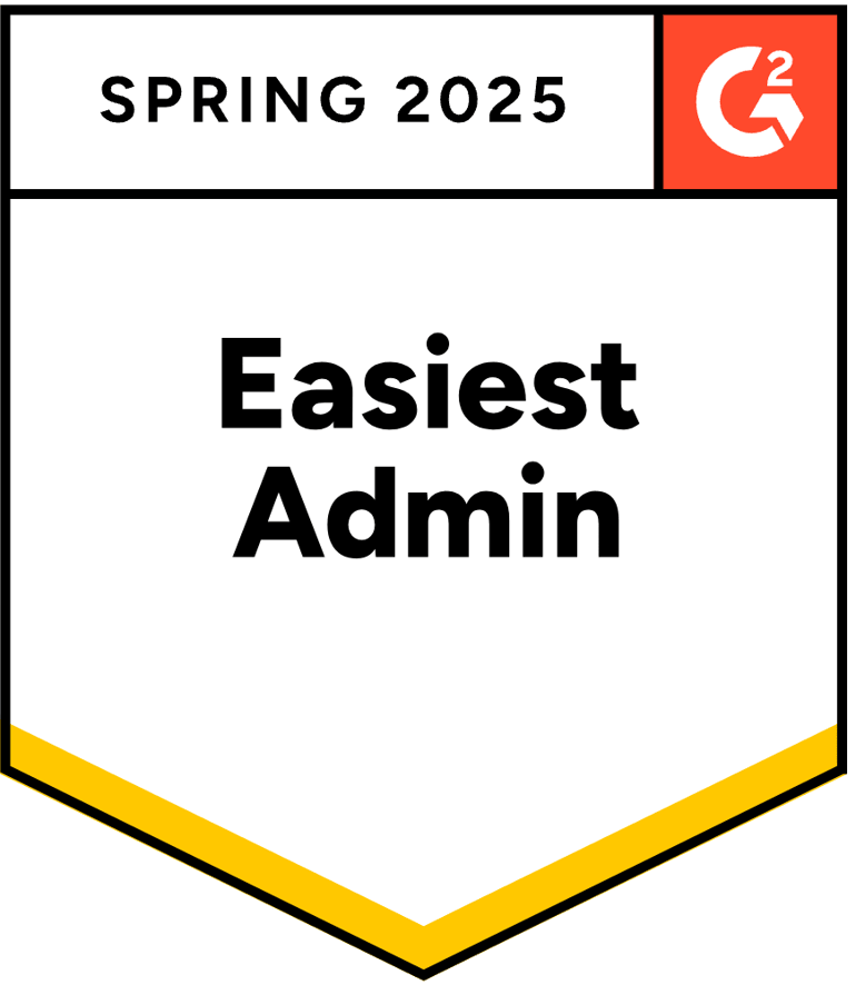 G2 Easiest Admin badge