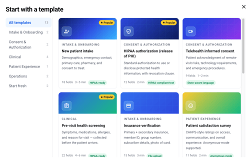 Paubox Forms templates