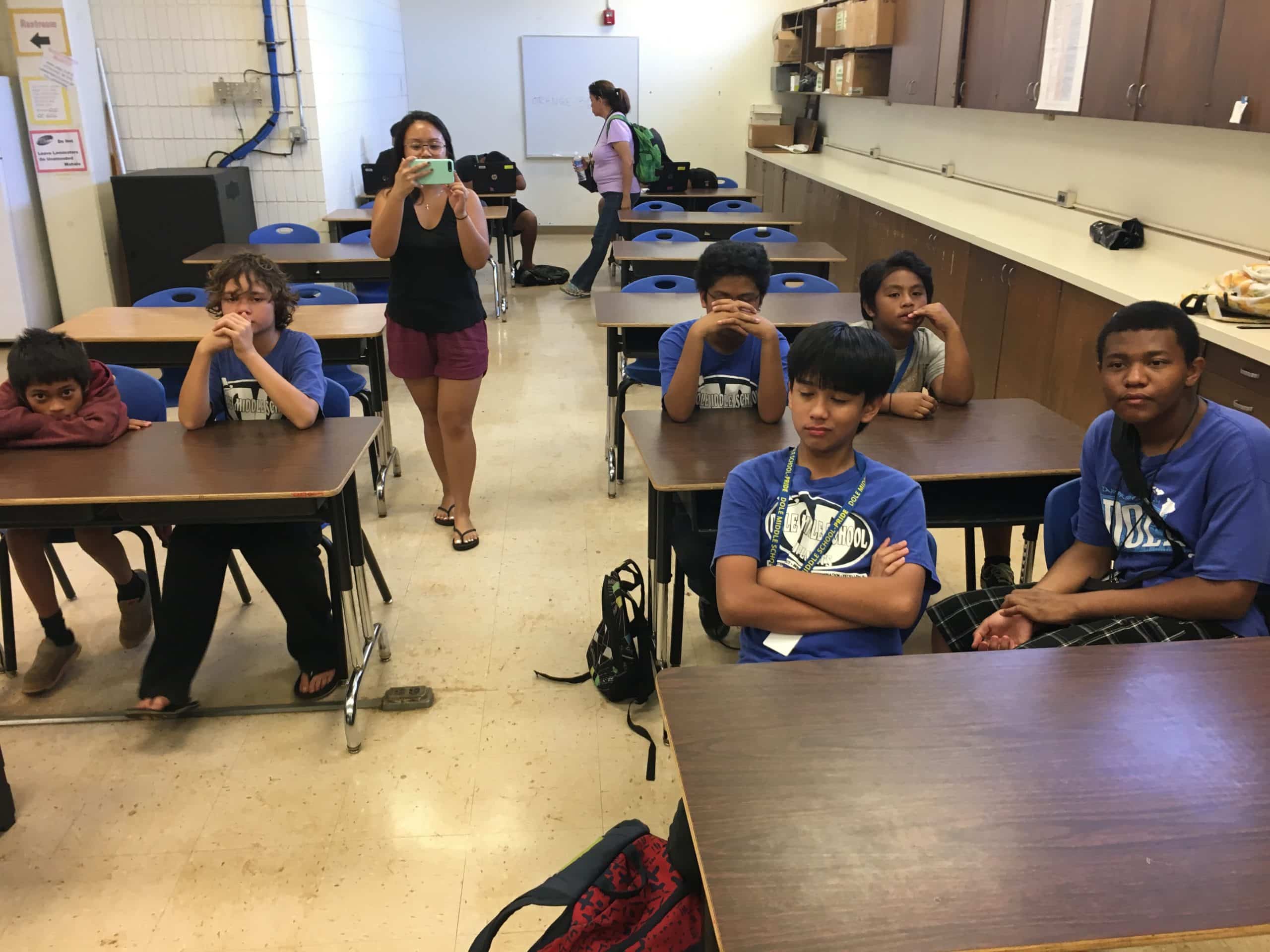 middle school classroom students